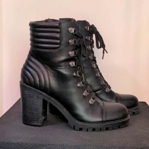 Guess Lug sole combat lace up hiking boots - Picture 2 of 12